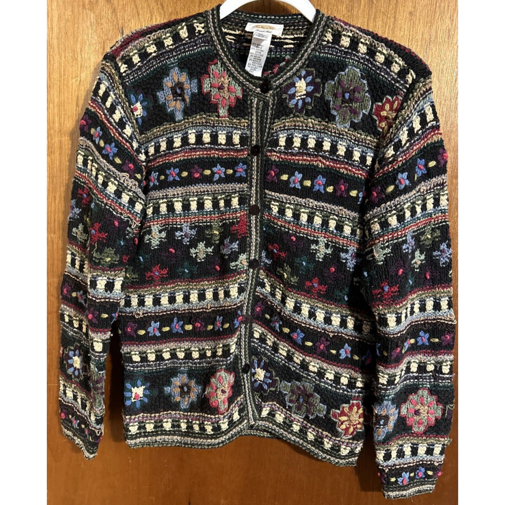 Talbots Hand Knit Sweater Cardigan Multicolor Size S